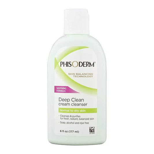 Phisoderm Deep Clean Cream Cleanser For Normal To Dry Skin, 6oz