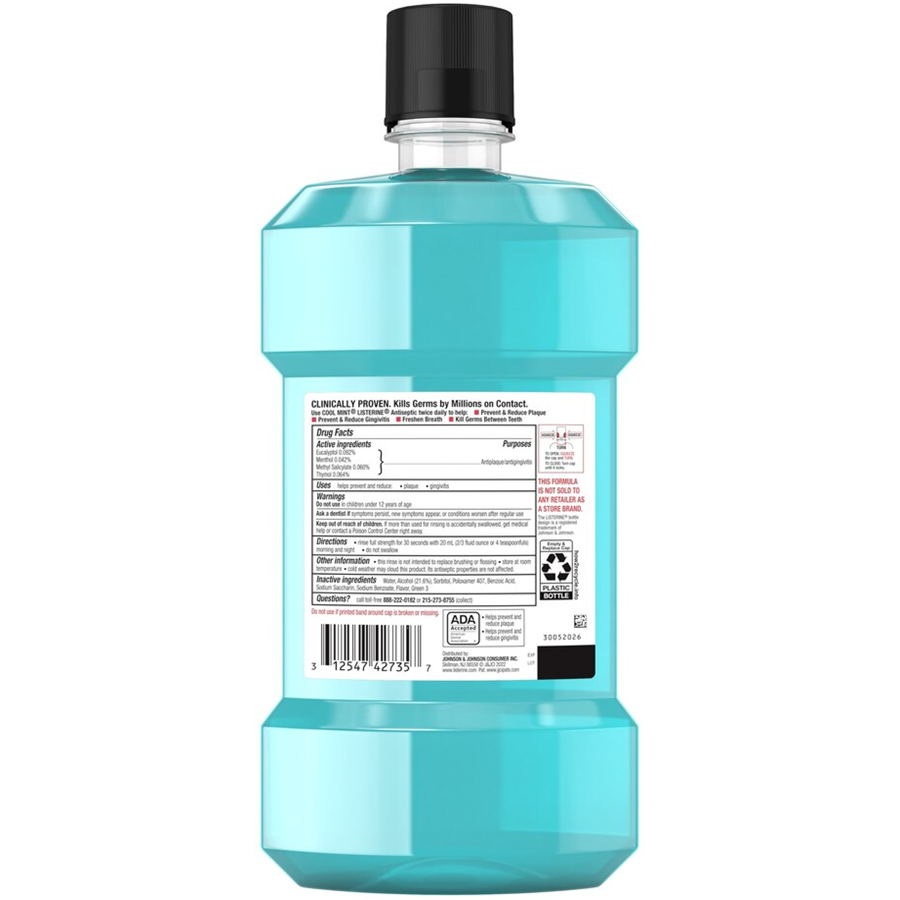 Listerine Cool Mint Antiseptic Mouthwash, 1L