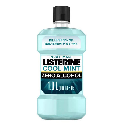 Listerine Zero Alcohol Antiseptic Mouthwash for Bad Breath and Plaque - Cool Mint - 33.8 fl oz