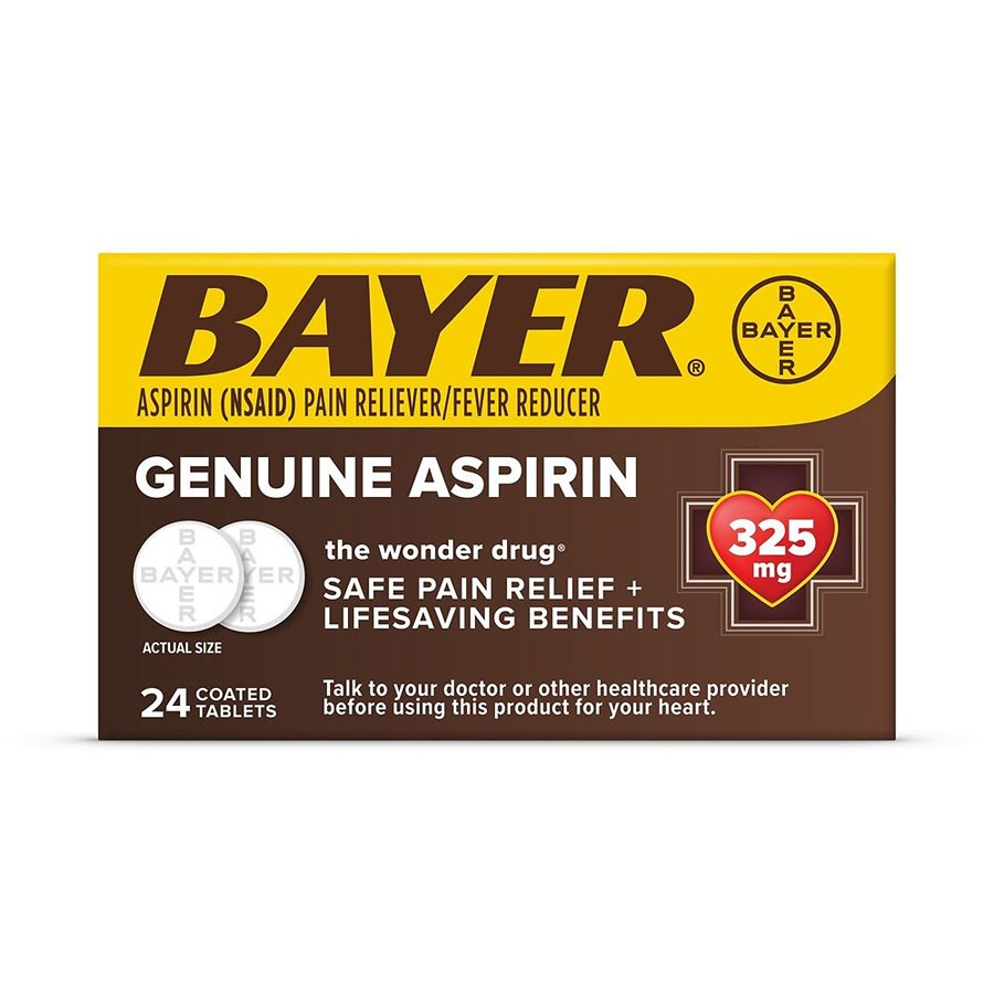 Bayer Genuine Aspirin Tablets, 325 mg, 24 ct