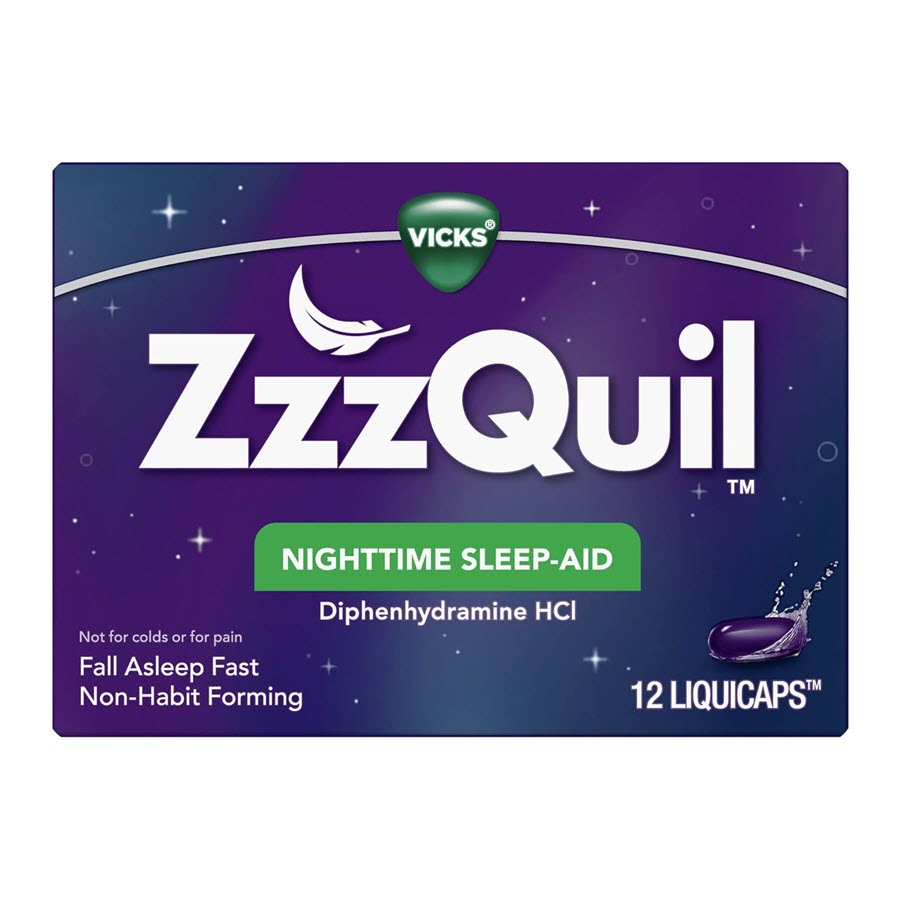 Vicks ZzzQuil Nighttime Sleep Aid, LiquiCaps - 12 ct