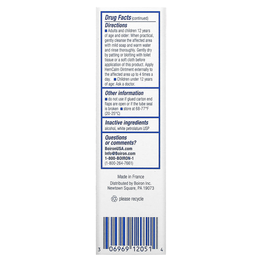 Boiron HemCalm Homeopathic Medicine For Hemorrhoid Relief - 1 oz Ointment