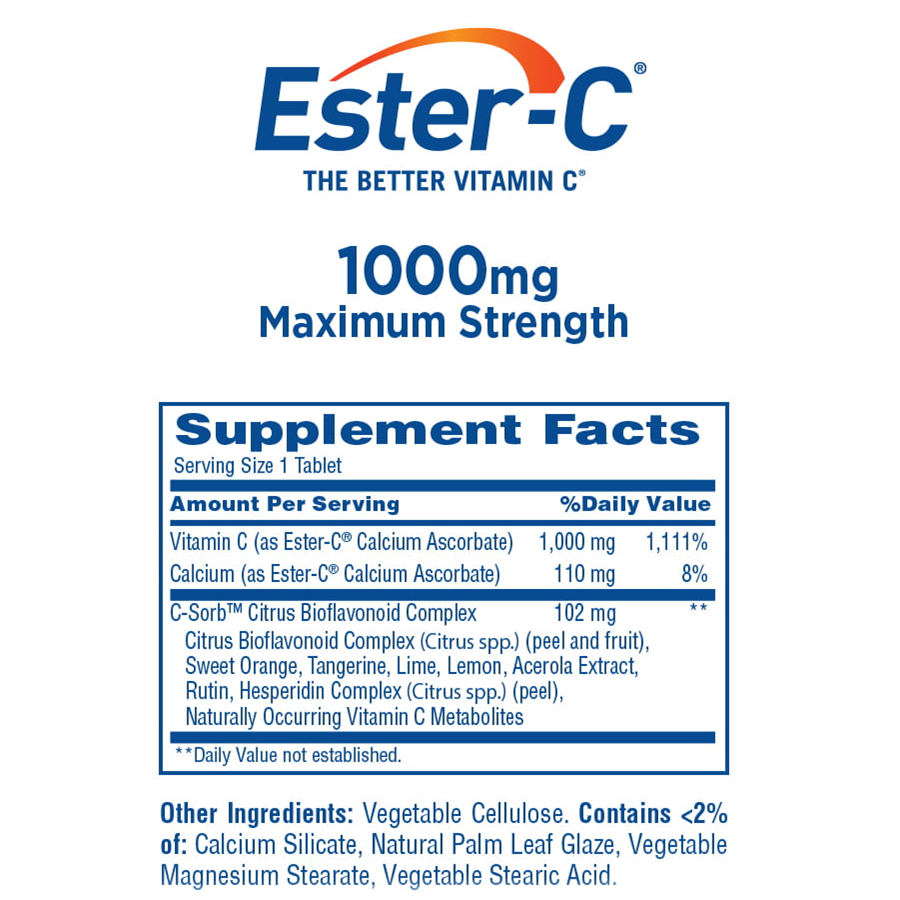 Ester-C 1000 mg Coated Tablets, 60 ea