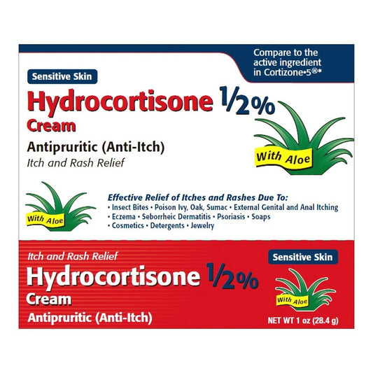 Hydrocortisone 1/2% Anti-Itch Cream Sensitive Skin with Aloe, 1 oz