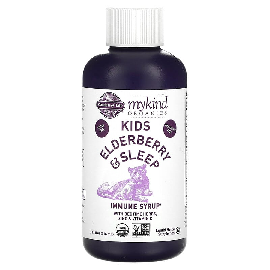 Garden of Life Elderberry & Sleep Immune Support for Kids with Zinc, Vitamin C, 3.92 FL oz