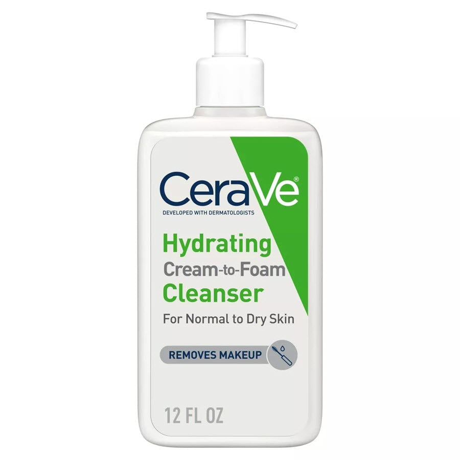 CeraVe Cream-to-Foam Makeup Remover and Face Wash - Fragrance Free, 12oz