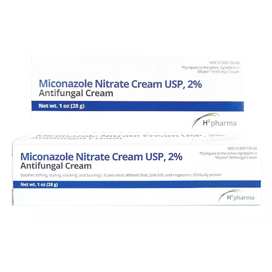 H2 Pharma Miconazole Nitrate Cream USP, 2% Antifungal Cream - 1 oz (28 g)