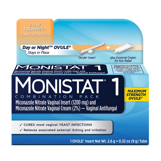 Monistat 1-Dose Yeast Infection Treatment, Ovule Insert & External Itch Cream - 0.32oz