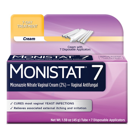 Monistat 7-Dose Yeast Infection Treatment, 7 Disposable Applicators & 1 Cream Tube