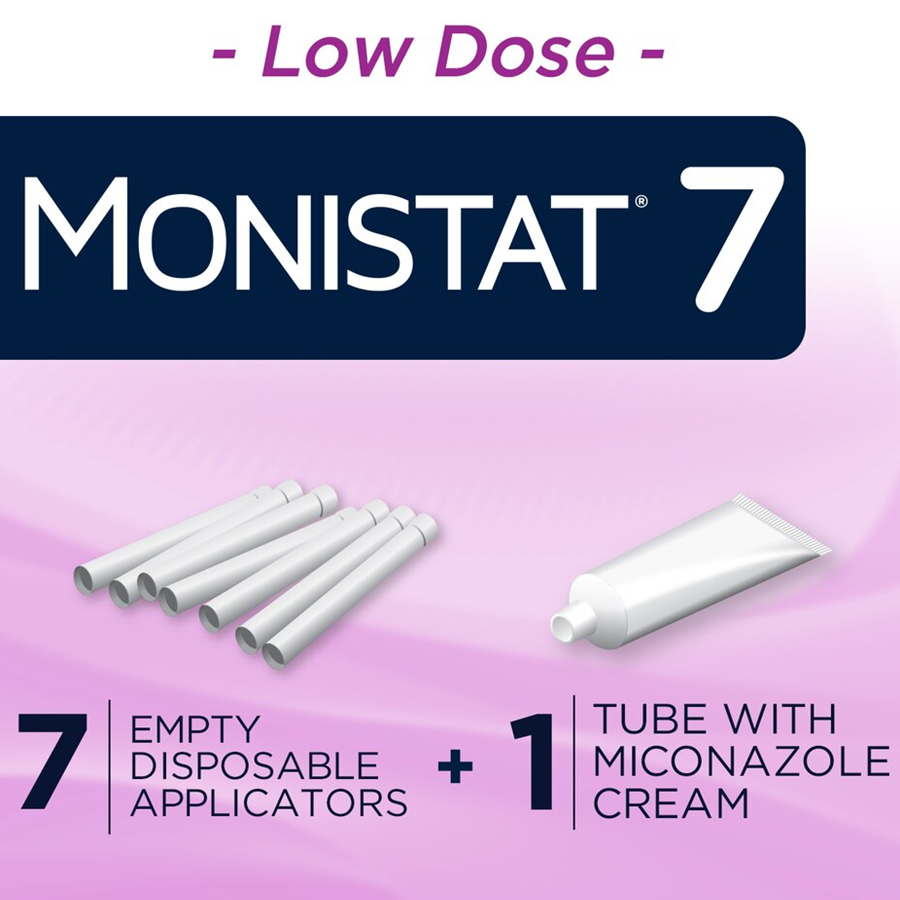 Monistat 7-Dose Yeast Infection Treatment, 7 Disposable Applicators & 1 Cream Tube