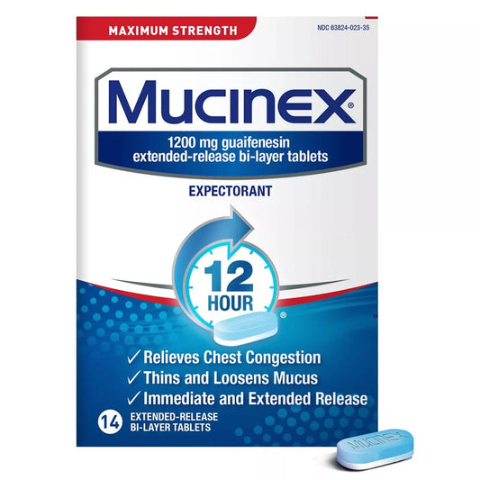 Mucinex Max Strength 12Hour Chest Congestion Medicine - 14 Tablets