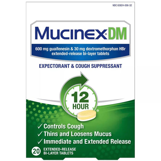 Mucinex DM 12 Hour Cough Medicine - 20 Tablets