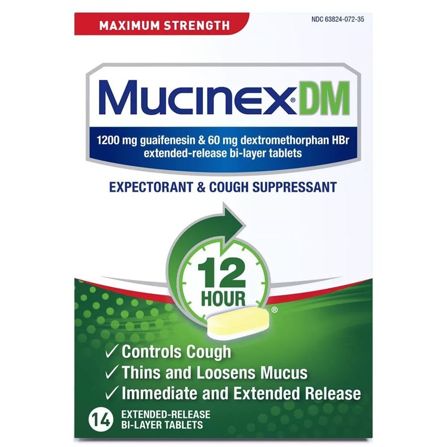 Mucinex DM Max Strength 12 Hour Cough Medicine - 14 Tablets