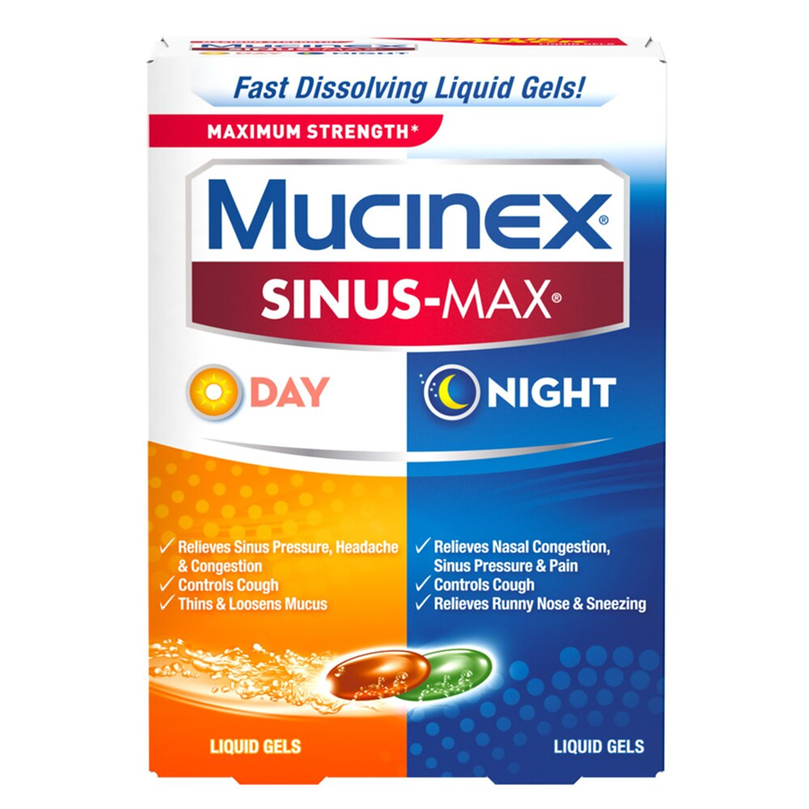 Mucinex Max Strength Sinus Medicine - Day & Night - Liquid Gels - 24ct