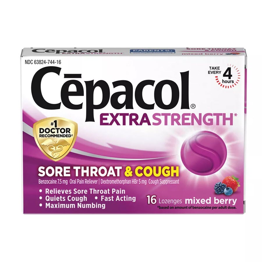 Cepacol Extra Strength Sore Throat & Cough Lozenges - Benzocaine - Mixed Berry - 16ct