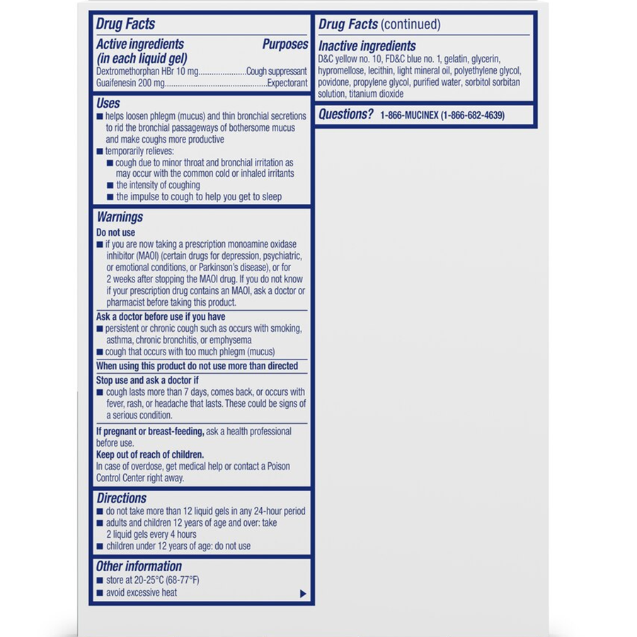 Mucinex High Blood Pressure Cough & Chest Medicine - Liquid Gels - 16ct