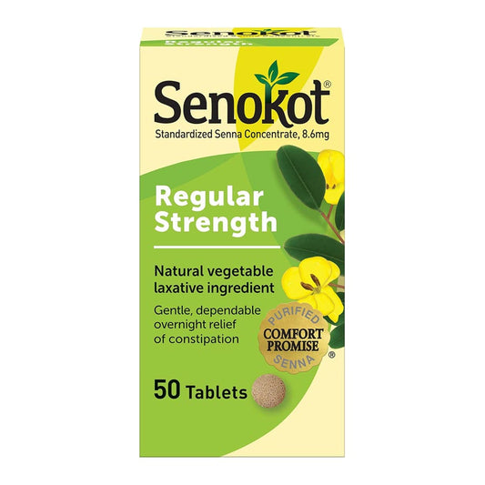 Senokot Regular Strength, Natural Vegetable Laxative, 50 Tablets