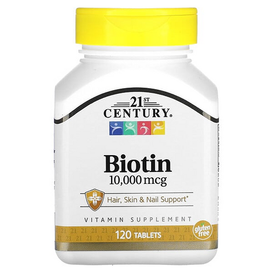 21st Century Biotin, 10,000 mcg, 120 Tablets