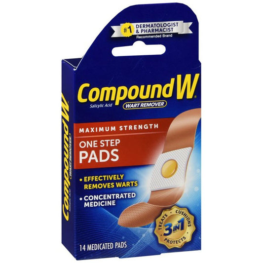 Compound W Wart Remover Medicated Maximum Strength Pads, Waterproof - 14 Ea