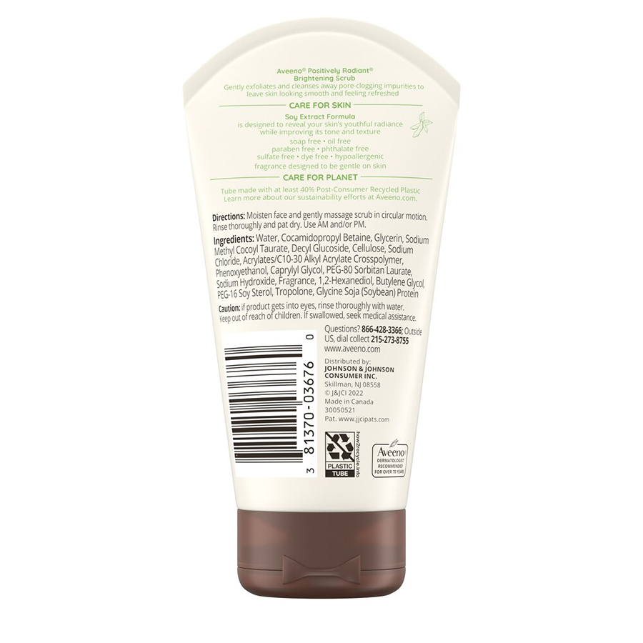 Aveeno Positively Radiant Brightening & Exfoliating Face Scrub - 5oz