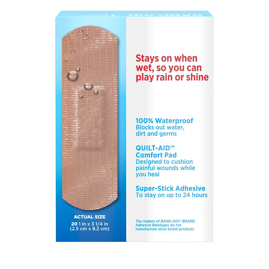 Band-Aid Water Block Tough Strips Bandages, All One Size, 20 Count