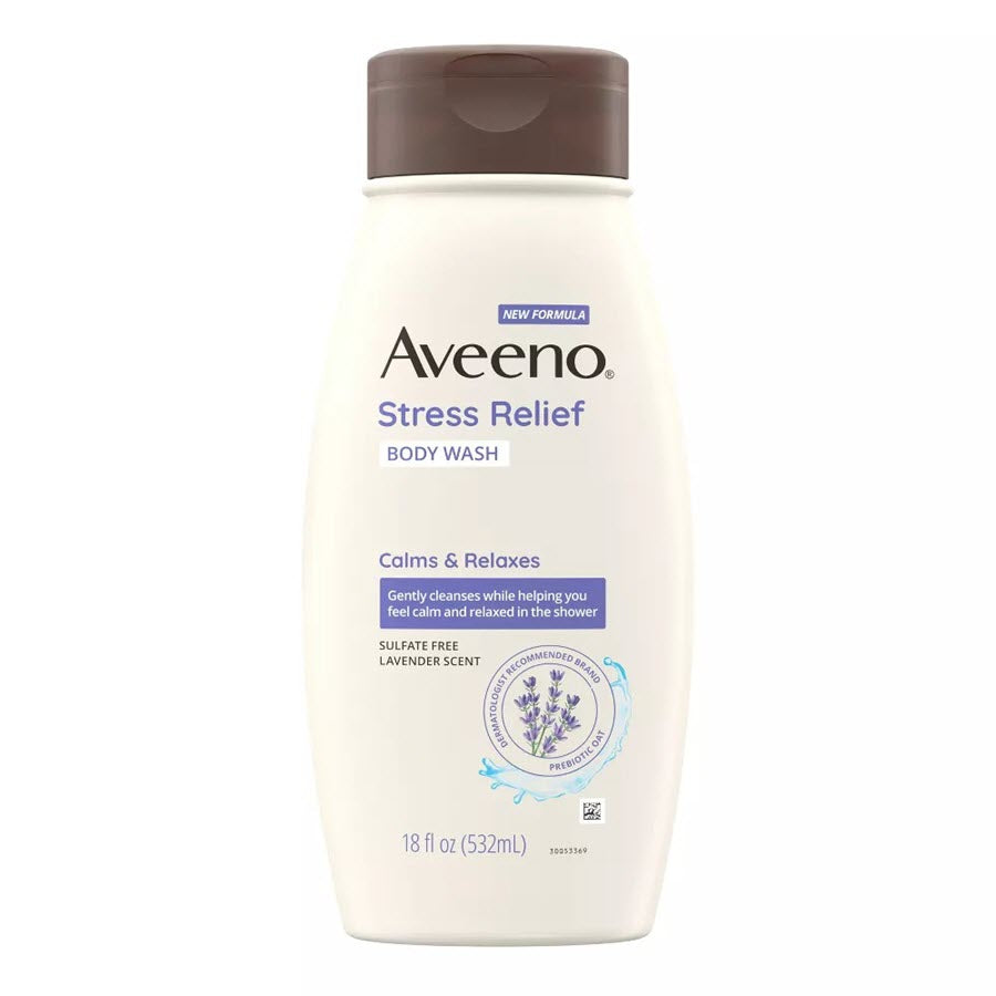 Aveeno Stress Relief Body Wash - Lavender - Fresh Scent - 18 fl oz