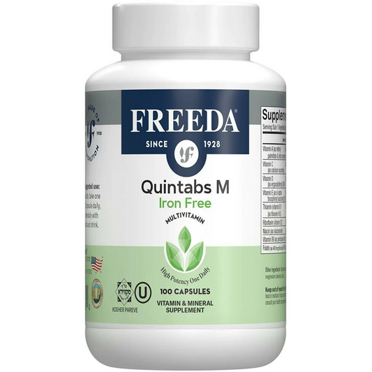 Freeda Quintabs M Multivitamin and Mineral Iron Free,  100 Veg Caps