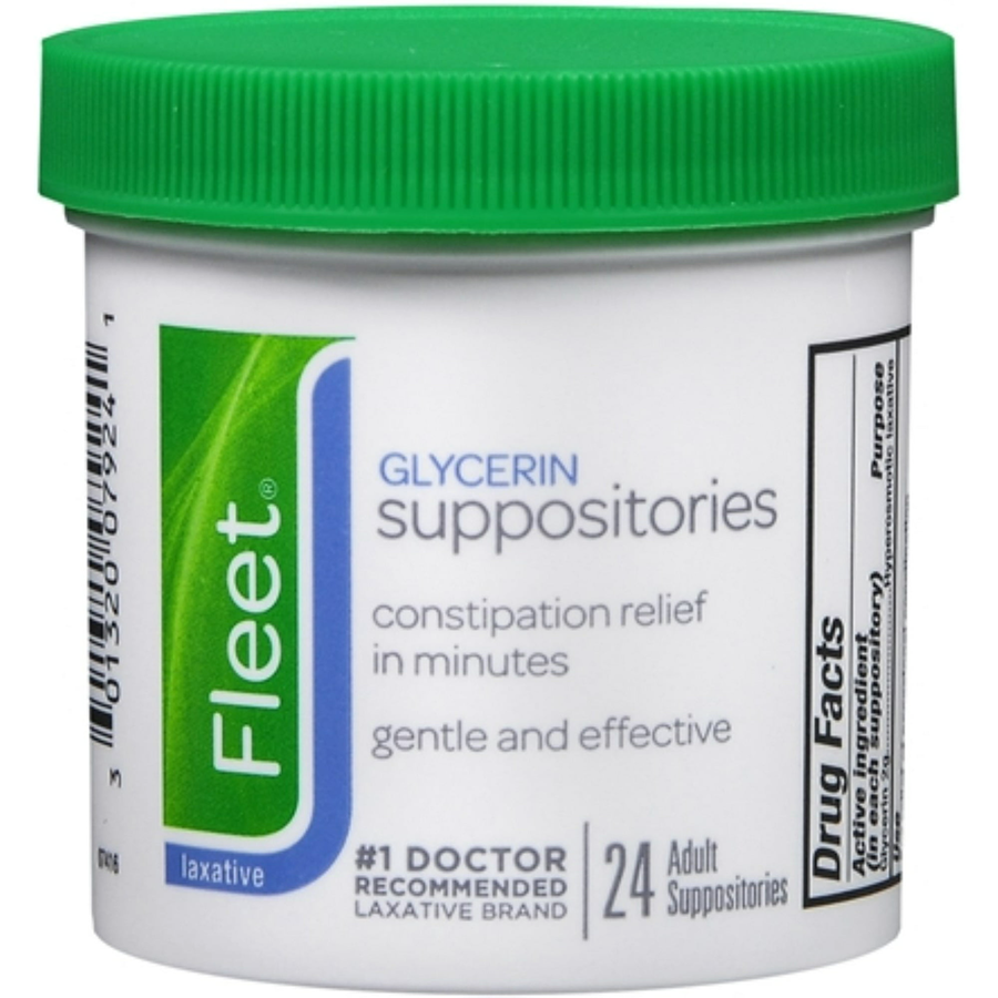 Fleet Glycerin Laxative Adult Suppositories Jar - 24 Ea