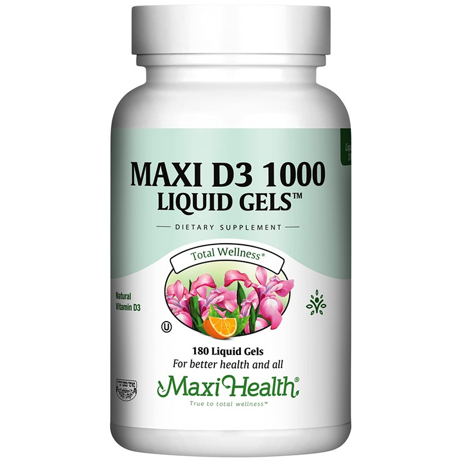 Maxi Health Vitamin D3 1000 IU, 180 Liquid Softgels