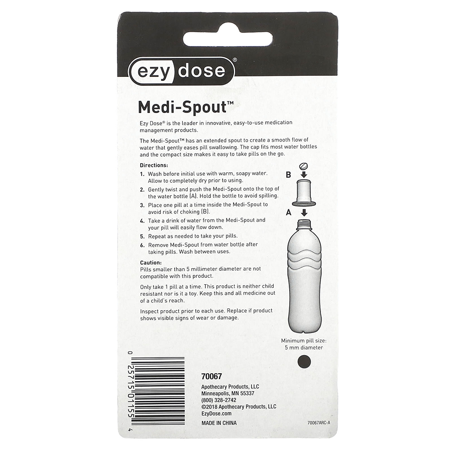 Ezy Dose Medi-Spout for Pills, Medicine, Vitamins 70067