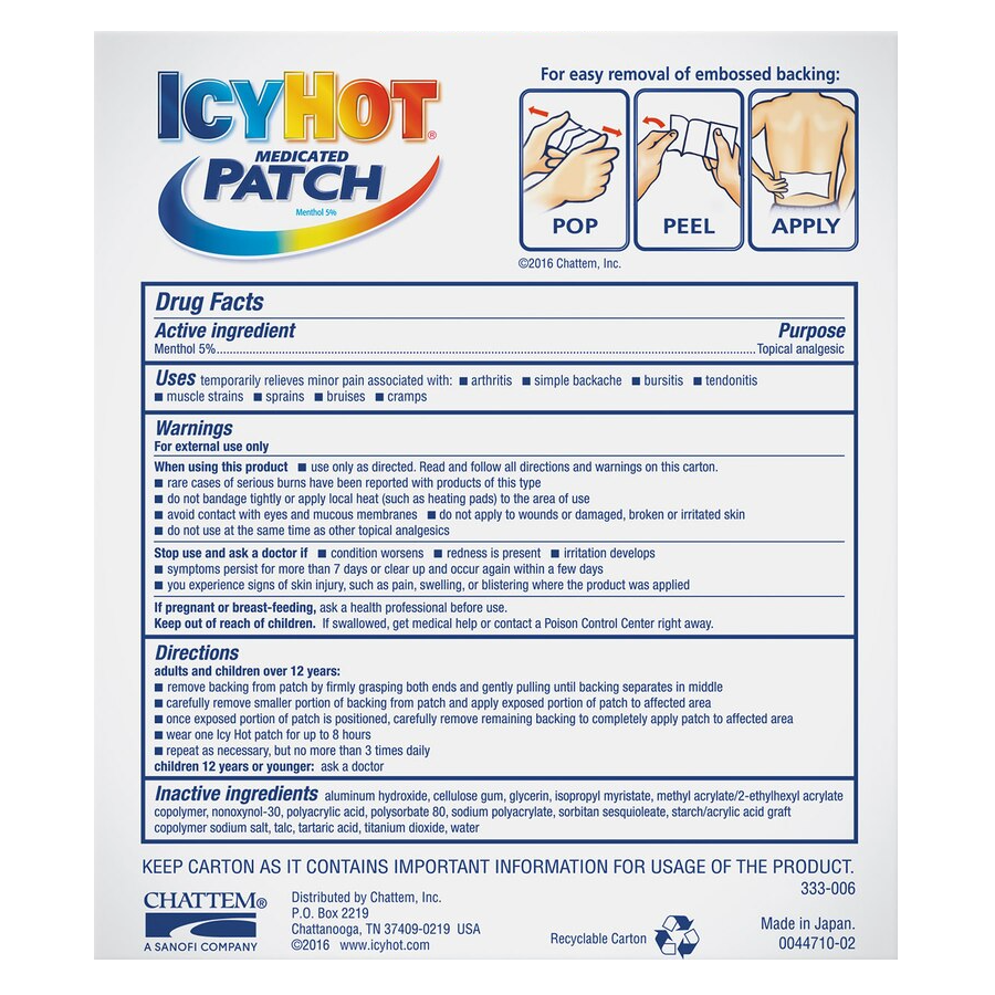 Icy Hot Medicated Patch Back - Extra Large - 3ct