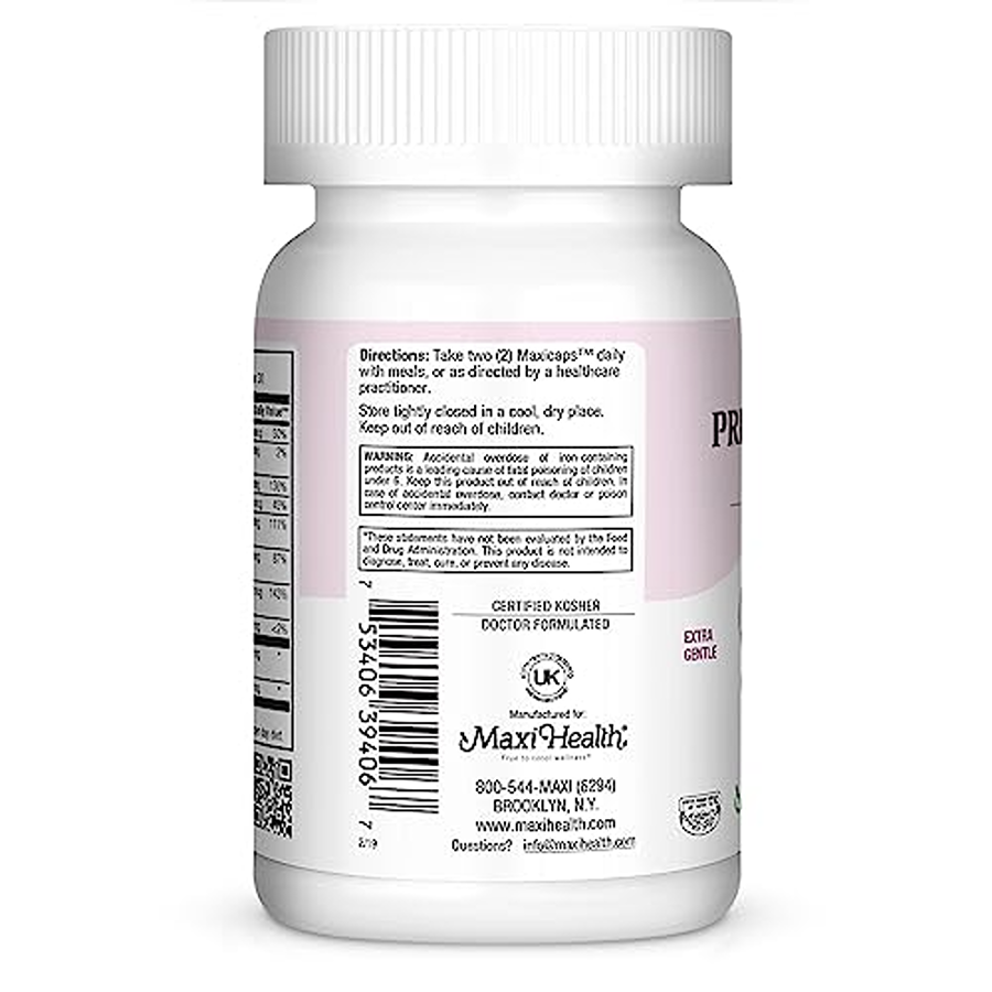 Maxi Health Small Prenatal Caps with Methyl Folate - 60 Maxicaps