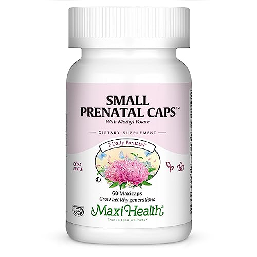 Maxi Health Small Prenatal Caps with Methyl Folate - 60 Maxicaps