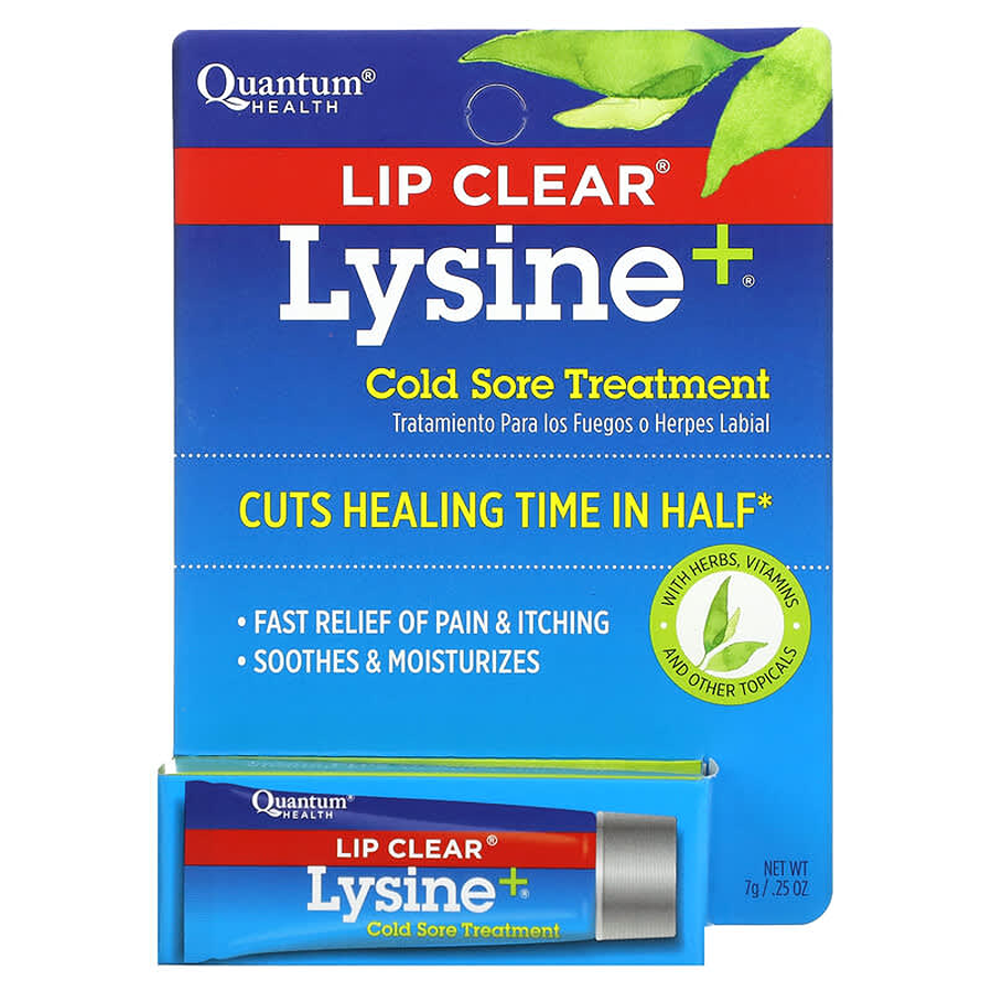 Quantum Health Lysine Plus Cold Sore Treatment Lip Clear Ointment, 0.25 Oz 7g