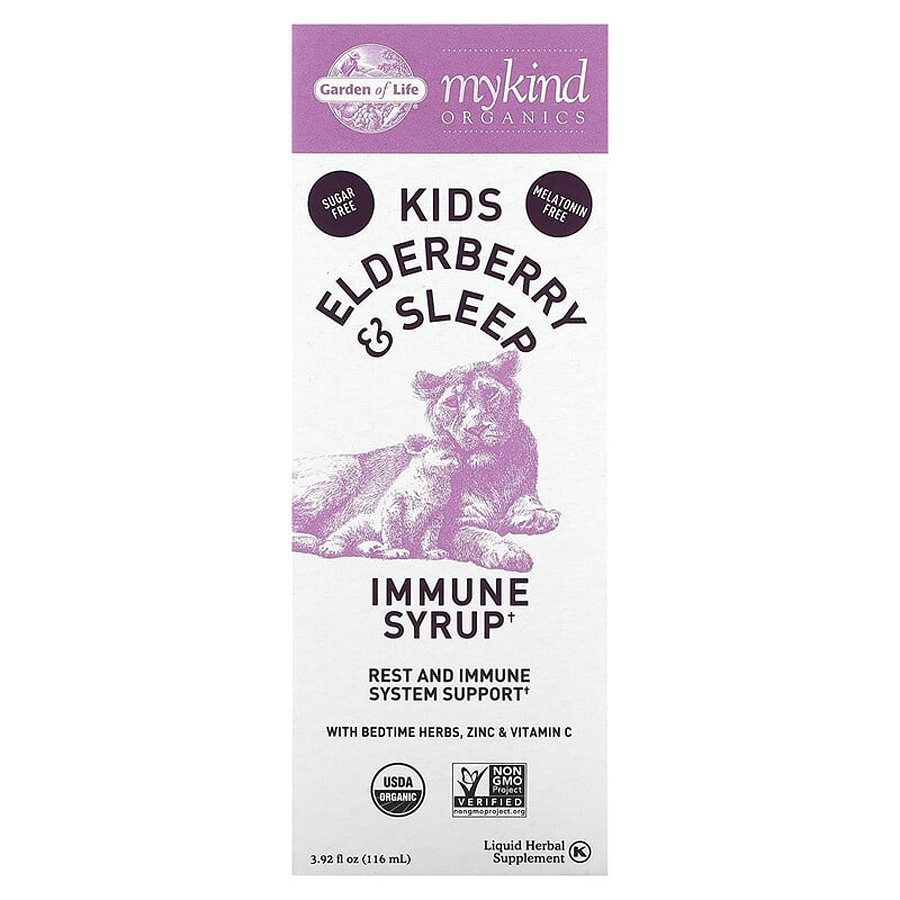 Garden of Life Elderberry & Sleep Immune Support for Kids with Zinc, Vitamin C, 3.92 FL oz