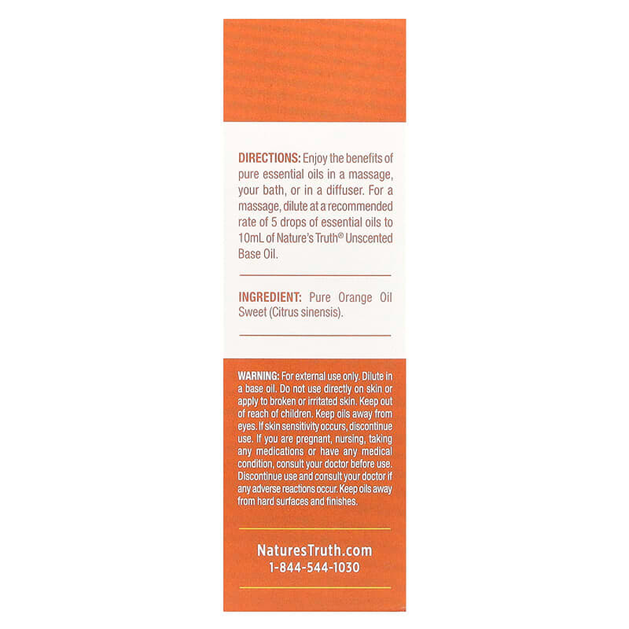 Nature's Truth Orange Sweet Pure Essential Vitalizing Aromatherapy Oil, 15ml