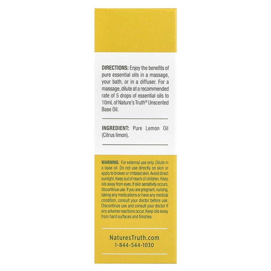 Nature's Truth Aromatherapy Pure Lemon Essential Oil, 15ml