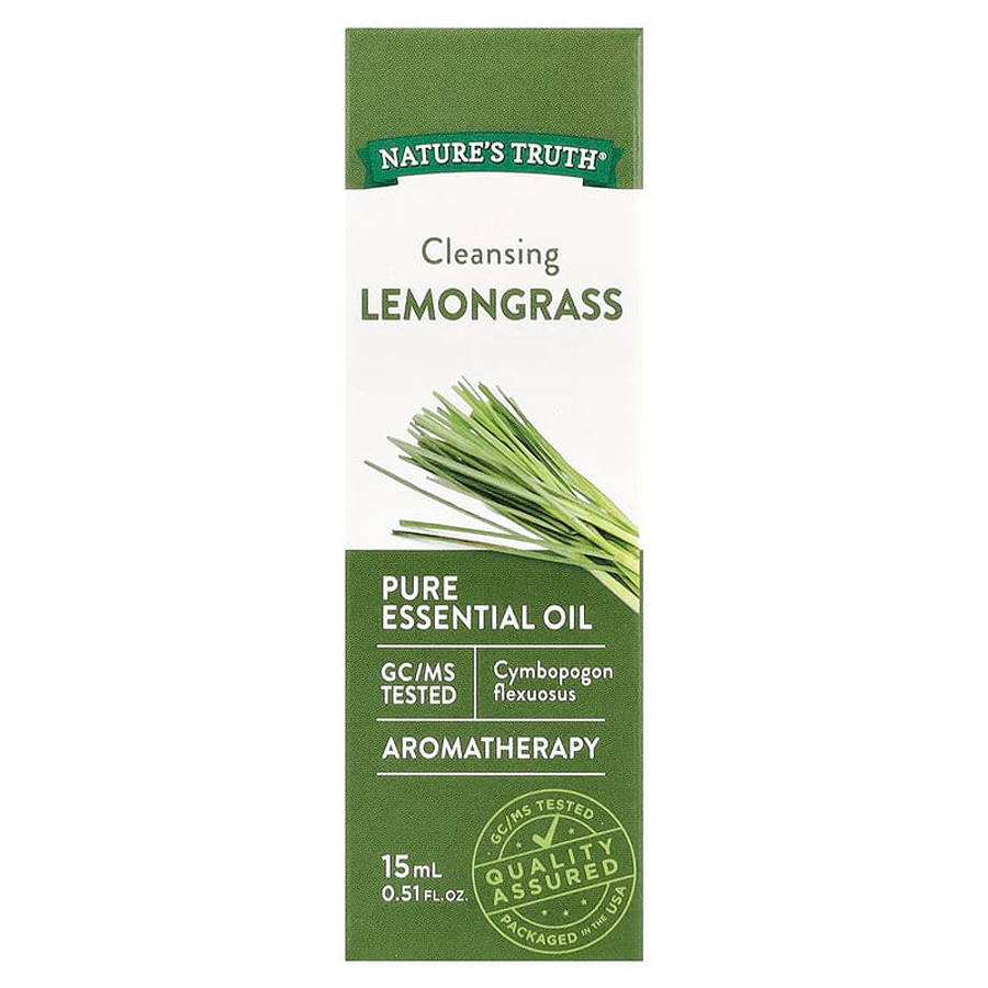 Nature's Truth Lemongrass Pure Essential Cleansing Aromatherapy Oil, 15ml