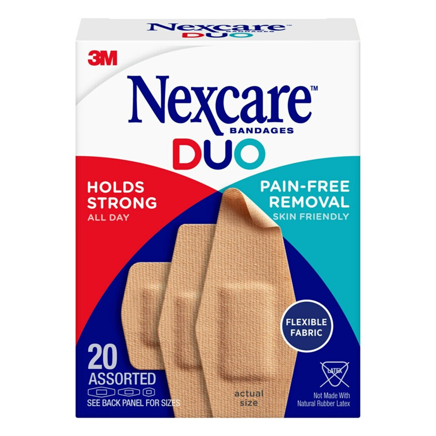 Nexcare Duo Flexible Fabric Assorted Bandages, 20 Ea