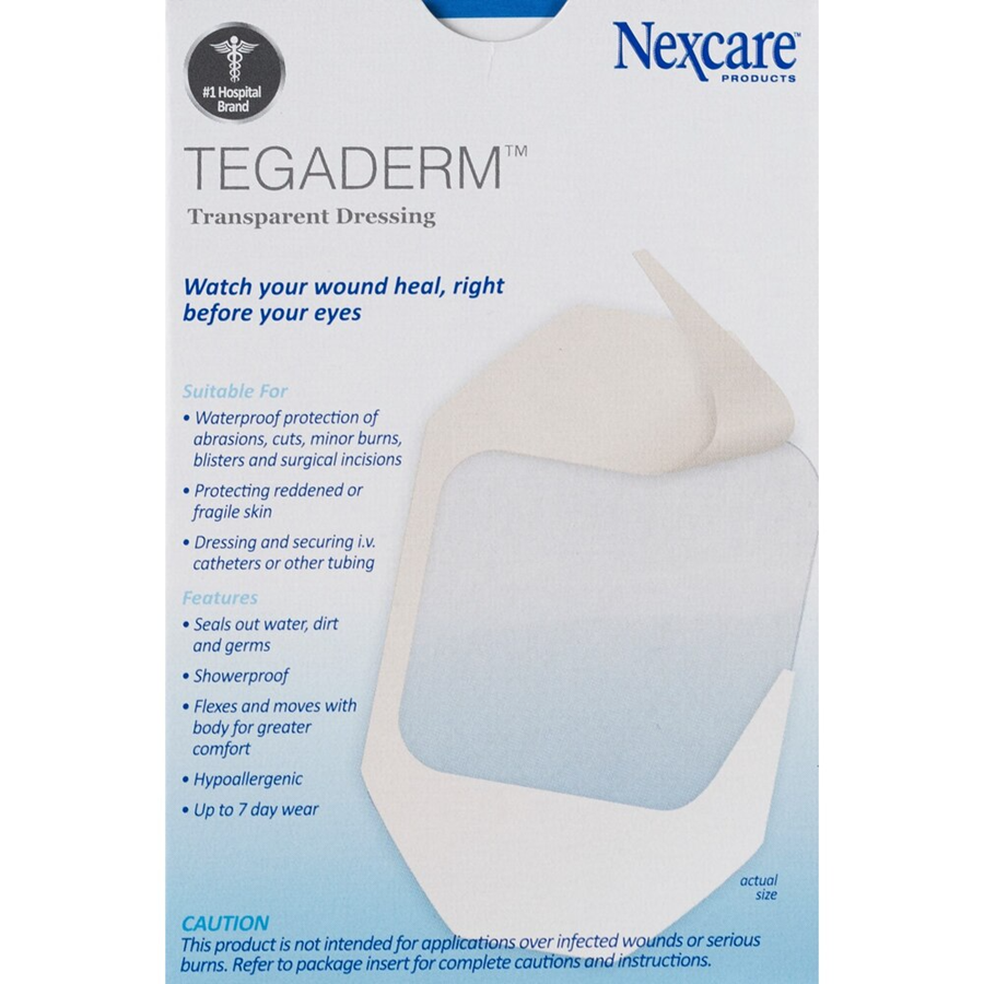 Nexcare Tegaderm Waterproof Transparent Dressing Bandage - 2-3/8 in x 2 3/4 in - 8ct.