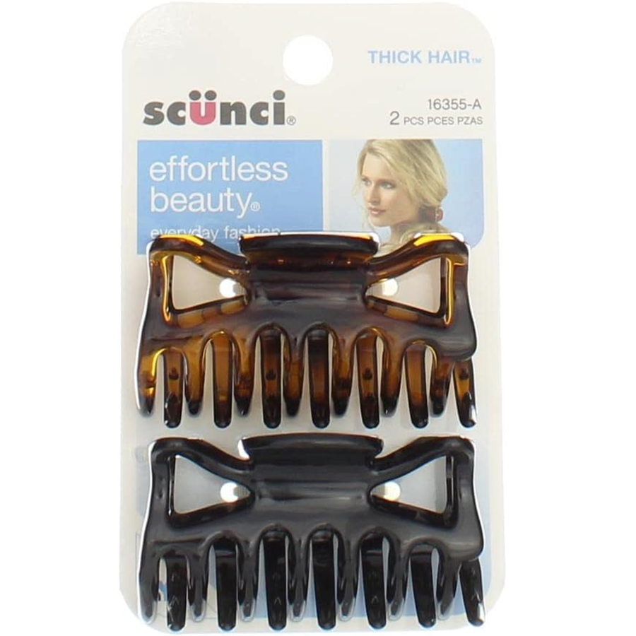 Scunci Effortless Beauty Claw Clips Thick Hair - 2 Clips