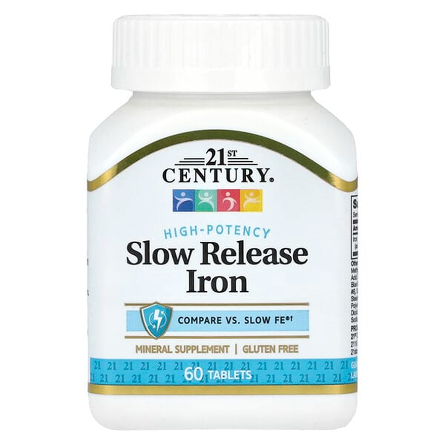 21St Century Slow Release Iron Tablets 45mg - 60 Count