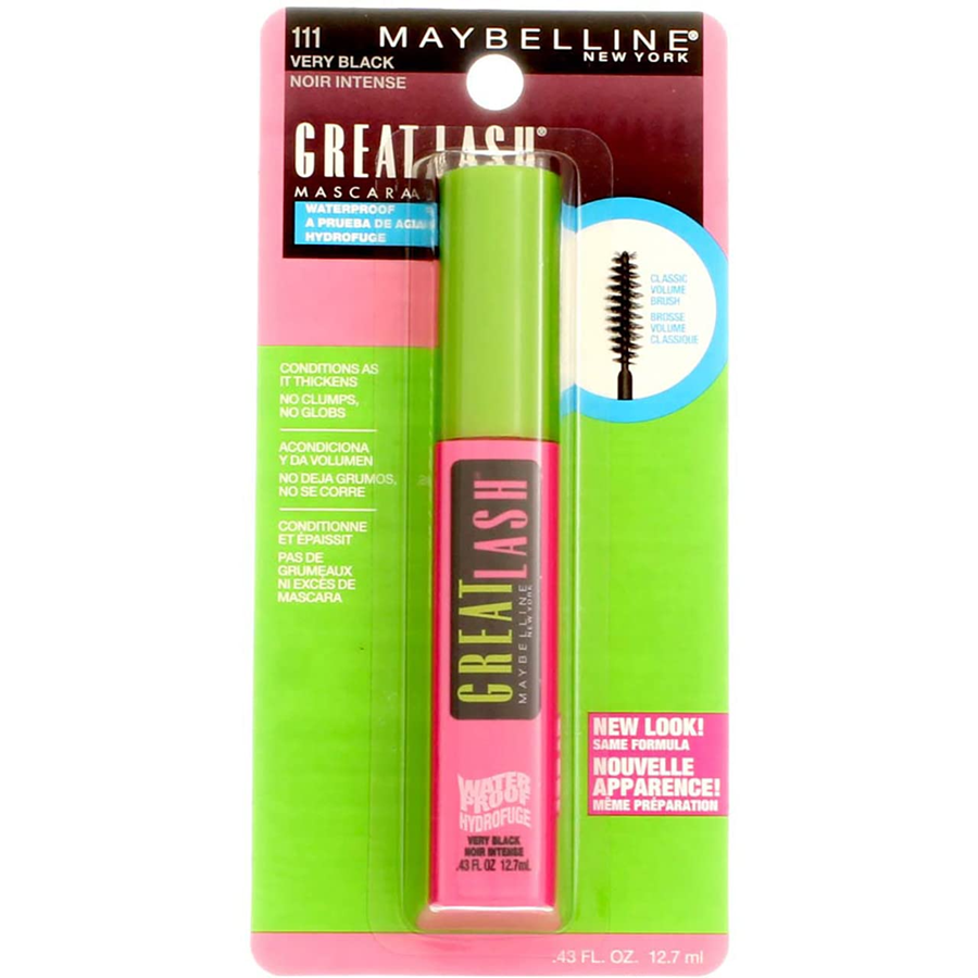 Maybelline Great Lash Volumizing and Lengthening Mascara, Very Black 111