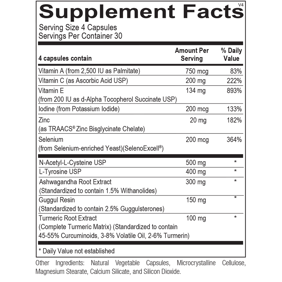 Ortho Molecular Thyrotain, 120 Capsules