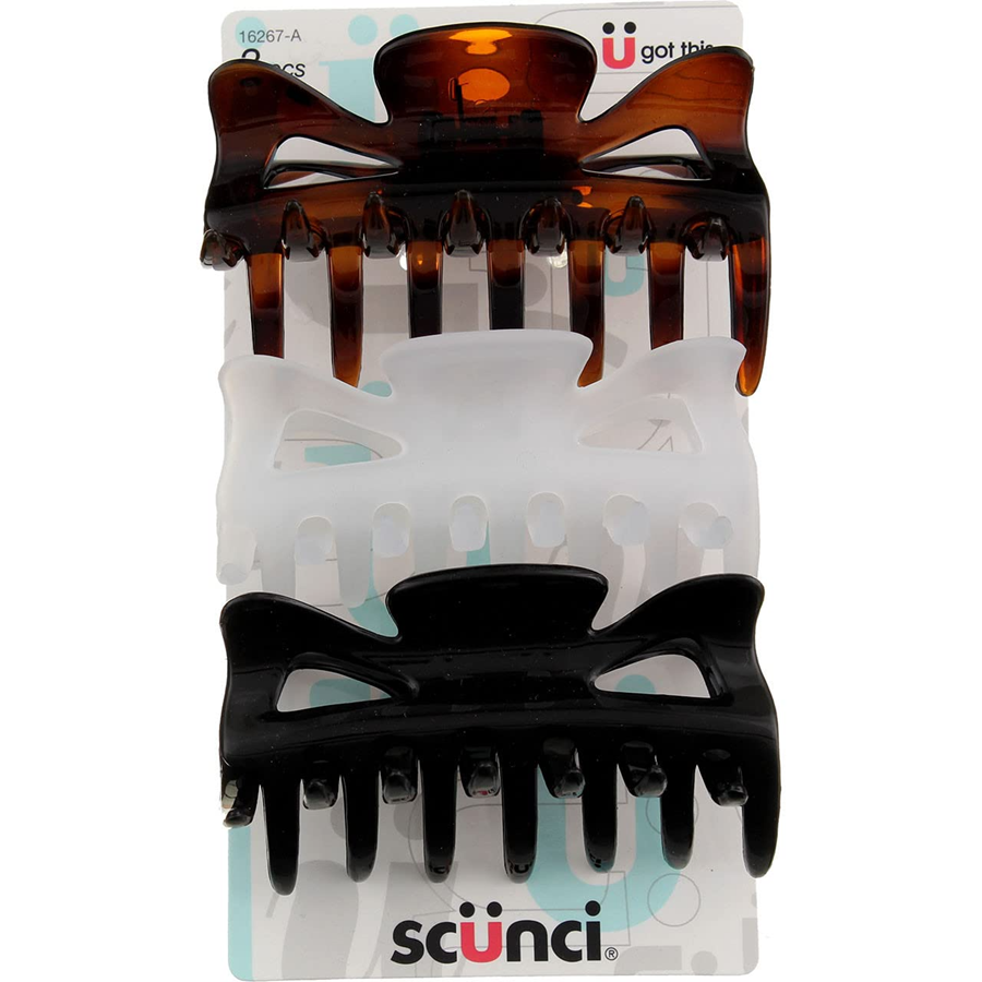 Scunci Effortless Beauty Basic Jaw Clips 3 ea