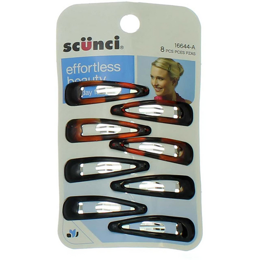 Scunci Small Snap Clip Barrettes - 8pk