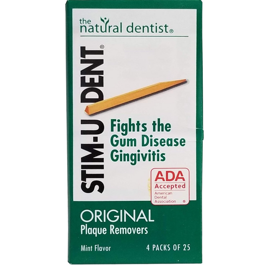 The Natural Dentist Stim-U-Dent Original Plaque Removers - Mint, 4 Packs of 25