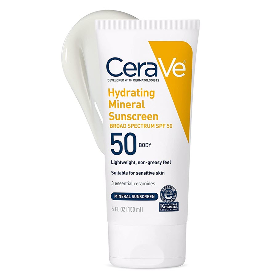 CeraVe Hydrating Mineral Body Sunscreen Lotion SPF 30 with Zinc Oxide, 5oz