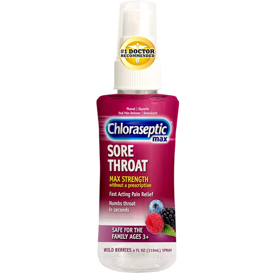 Chloraseptic Max Strength Sore Throat Spray, Wild Berries Flavor, 4.0 fl oz