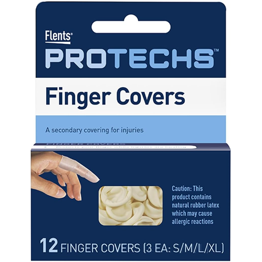 Flents Finger Cots - Fingertip Cover for Injuries, Rubber Protection